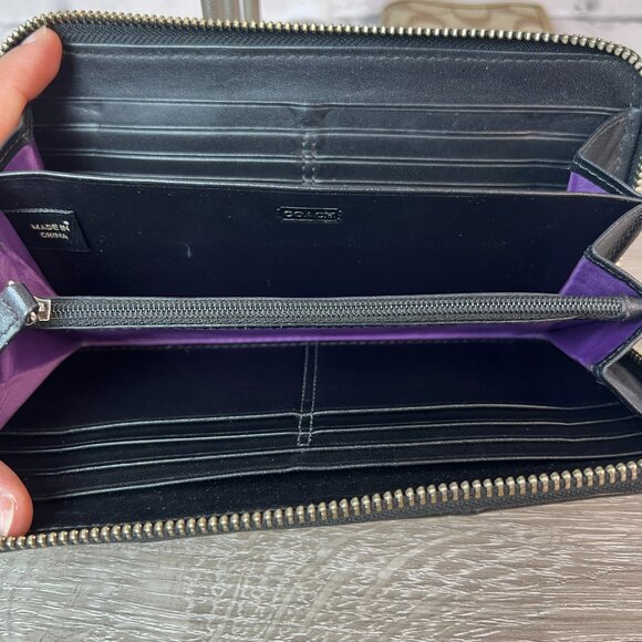 Coach Zip Around Accordion wallat black - Picture 3 of 6